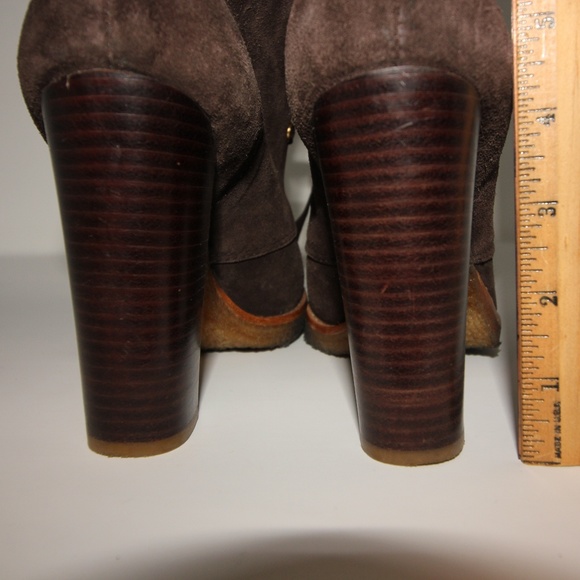 Tory Burch Ankle Suede Bootie Rubber Sole 9.5 - Picture 7 of 8